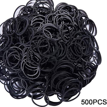 AMUU Rubber Bands size10 Black 1inch 500pcs Small Rubber Bands | Rubber Band for Office Supplies School Home Strong Elastic Band - color: Black-500pcs