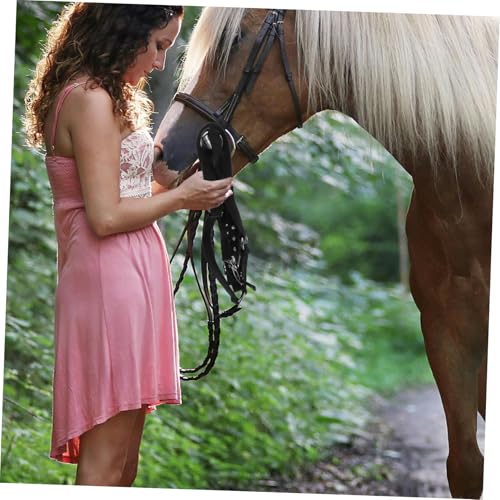 Kisangel Comfortable Padded Horse Halter and Rope for Equestrian Training Adjustable and Breakaway Equestrian Training