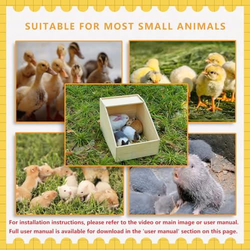 Rabbit Nesting Box, 18"x15"x12", Wood | 5" Entry Height, Fully Detachable Lid, For Breeding, Nursing & Nesting, For Rabbits, Chickens, Guinea Pigs, Chinchillas - size: 18"x15"x12"