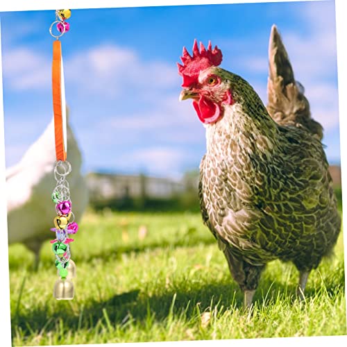YARNOW 1pc Bird Mirror with Bells Hanging Toy for Chickens and Parrots Fun Pet Cage Accessory for Farm Garden and Home Use