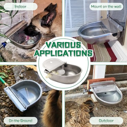 Automatic Dog Feeder Trough Bowl Dispenser Waterer for Pet Dog Horse Cattle Goat Sheep Water Stainless Steel Farm Tool