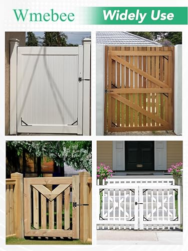 2 Pack Anti Sag Gate Kit, Fence Gate Kit Gate Hardware,Heavy Duty No Sag Anti Twist Gate Frame Corner Brace Bracket with Self-Locking Gate Latch for Wooden Fence Gate (2 Door Set) - size: 2 Door Set