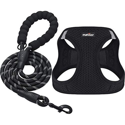 Dog Harness Step-in Breathable Puppy Cat Dog Vest Harnesses for Small Medium Dogs - color: Black, size: X-Small (Chest 10''-11.5'', Weight 5-8 lb)