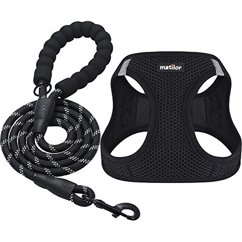 Dog Harness Step-in Breathable Puppy Cat Dog Vest Harnesses for Small Medium Dogs - color: Black, size: Medium (Chest 13.5''-16.5'', Weight 10-15 lb)