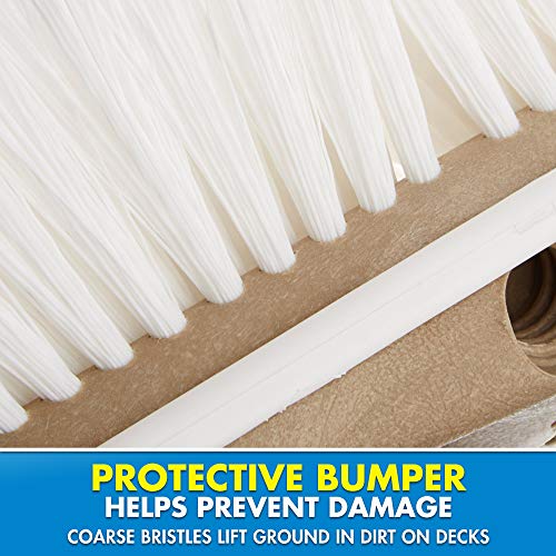 STAR BRITE Premium Stiff Bristle 8" Brush Head W/Bumper - Dual Connections Fit Either Standard 3/4" Threaded Poles or Extend-A-Brush Handles (Coarse) (White) (040163) - color: White, size: Deluxe 8" Brush