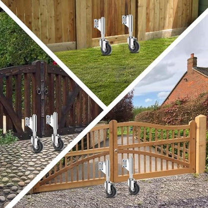 Spring Loaded Gate Casters 3” Heavy Duty Gate Caster Wheels with Hardware 220 Lbs Load Capacity, Pack of 2 - style: 3 Inch 2 Pack