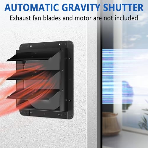 12 Inch Aluminum Automatic Shutter Louver Vent (No Fan Blades and Motor) for Home Attics, Workshops, Barn, Greenhouse - size: 12 Inch
