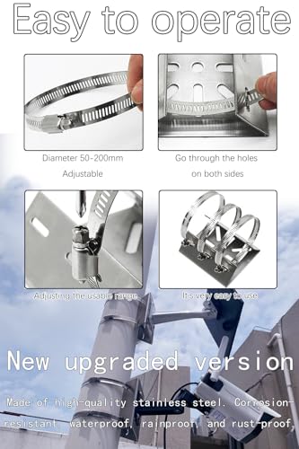 Stainless Steel Surveillance Camera Mounting Bracket, Pole Bracket, Camera Housing Bracket, No Drilling Required, Adjustable, Easy Installation, Surveillance Camera, Cylindrical Bracket (304-1) - color: 304-1