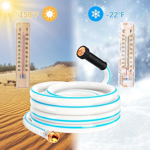 RV Water Hose, 5/8" Premium RV Drinking Water Hose for RV, Camping, Marine, Trailer and Truck, BPA Free, Anti-Kink and Leak-Free, Drinking Water Safe (White, 150FT) - color: White, size: 150FT