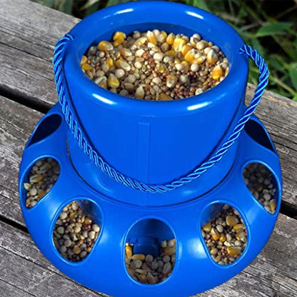 Feeder No Waste Automatic Poultry Food Dispenser House Design with Cover Hanging Poultry Food Contain Chick Feeders for Brooder No Waste - size: M