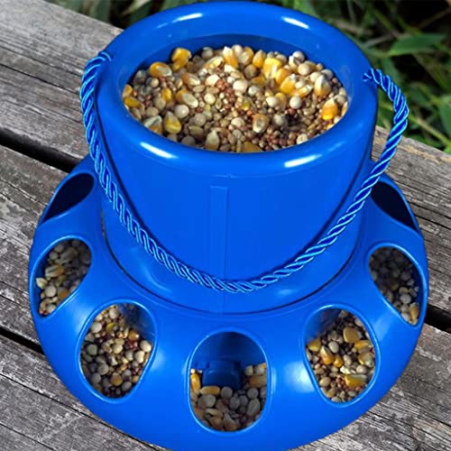 Feeder No Waste Automatic Poultry Food Dispenser House Design with Cover Hanging Poultry Food Contain Chick Feeders for Brooder No Waste - size: S