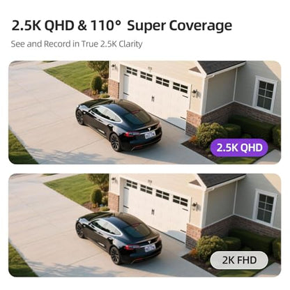 2.5K Wireless Home Security Cameras, Outdoor WiFi Non-Subscription AI Person Detection, 4MP Color Night Vision, Full Duplex 2-Way Audio, IP66 Waterproof Battery Powered, U.S. AWS Cloud