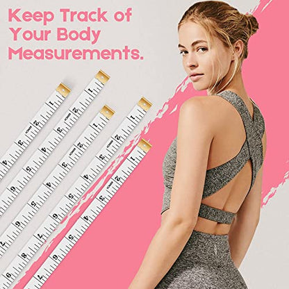 Tape Measure, iBayam Soft Ruler Measuring Tape for Body Weight Loss Fabric Sewing Tailor Cloth Vinyl Measurement Craft Supplies, 60-Inch Double Scale Ruler, 2-Pack White - color: White