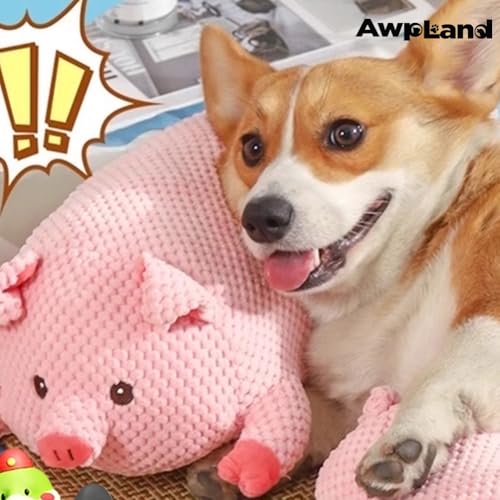 Plush Dog Toy - Cute Pig Shape and Durable Squeaky Dog Toys - Best Squeak Toy for Puppies and All Breeds | Ideal Pet Gift