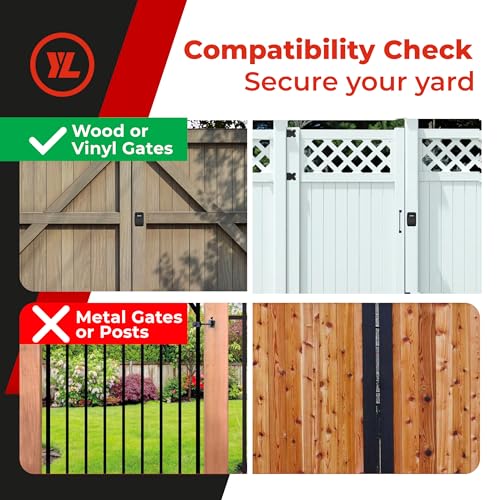 Gate Lock XLB – Secure Keyless Fence Lock and Latch with 2-Way Access – Strong Durable System for Theft Prevention and Home Security, Easy Installation on Wood or Vinyl Gates/Fences - style: XLB - Heavy duty