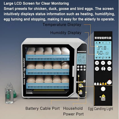 Chicken Incubators for Hatching Eggs,Automatic Humidity Incubator with Auto Egg Turner,Automatic Water Refill,Adjustable Spacing Egg Tray,3-in-1 Function:Incubation,Hatching,Brooding 2Layers - size: 2Layers