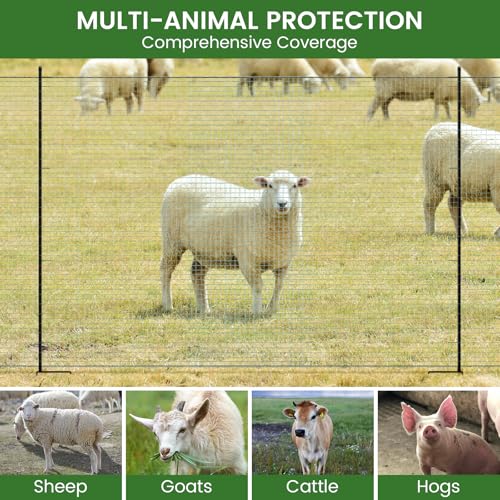 DoCred Non Electric Fence Netting, 40in x 100ft Movable Livestock Nets | Portable Chicken Mesh for Ducks, Goats, Sheep, Dog, Reusable Nylon Animal Barrier Fencing for Backyards, Farms Ranches - size: 40in x 100ft(Nylon)