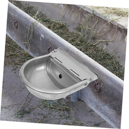 Abaodam Stainless Steel Automatic Waterer for Cattle and Horses Self-Filling Livestock Water Bowl with Float Valve Sturdy Livestock Water Feeder for Farm Animals