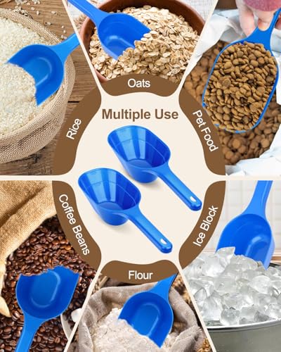 Dog Food Scoop, 1 Cup Pet Food Scoop With Measuring Lines (blue) - color: Blue