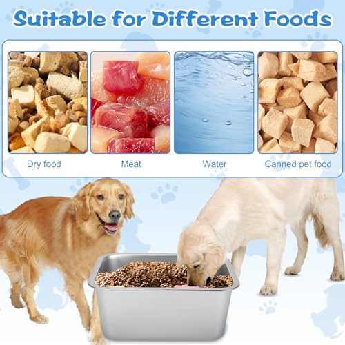 YUEPET 4 Gallons Stainless Steel Dog Water Bowls, Extra Large Metal Dog Food and Water Bowls Large Capacity Pet Water Bowls for Indoor and Outdoor Extra Large Dogs - size: 4 Gallons