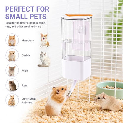 47OZ No-Drip Small Animal Water Bottle, Large Capacity Leakproof Hanging Pet Water Dispenser for Cage Crate, Water Feeder for Guinea Pig, Hamster, Rabbit, Ferret, Chinchilla (White) - color: White