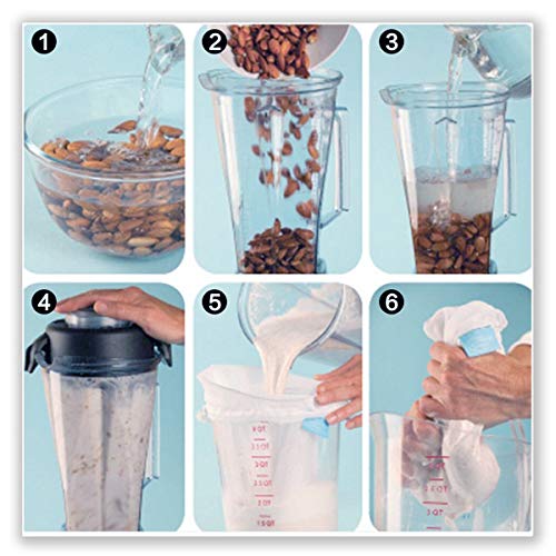 LERORO® 2-Pcs Reusable Nut Milk Bag, Almond Milk, Cold Brew Coffee Tea Filter,Food Strainer,Mesh Nylon Cheesecloth,Reusable Drawstring Straining Brew in a Bag(Large,10 X 12 Inches)