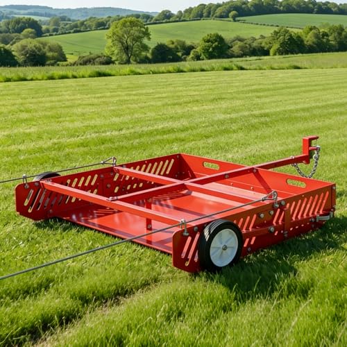 2-in-1 Scoop and Tow Manure Scooper, Yard Sweeper for Horse Manure, Versatile Lawn Sweeper, and Efficient Drag Manure Collector for Easy Cleanup