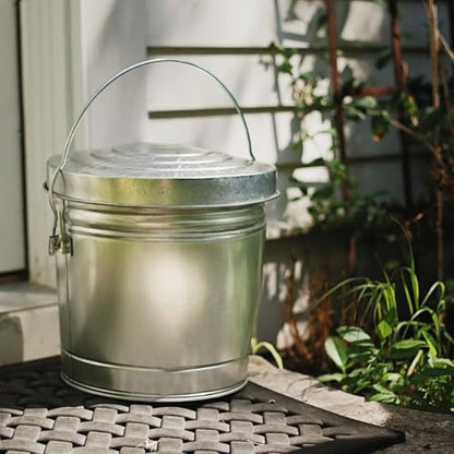 6-Gallon Galvanized Steel Storage Can with Locking Lid - Airtight Metal Container