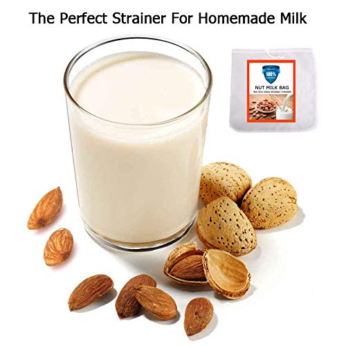 Nut Milk Bag, Pro Quality Multiple Usage Reusable Food Strainer, Cold Brew Coffee Bag Cheese Cloth, Ultra Fine Nylon Mesh Food Grade for Almond/Soy Milk, Juice, Coffee, Tea, 12"x12" - color: 1 pack