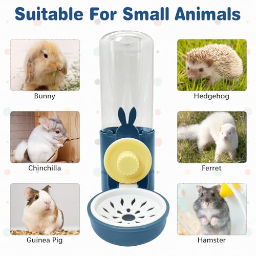 kathson Rabbit Water Dispenser for Cage 17 Oz Hanging Guinea Pig Water Bottle No Drip Gravity Automatic Bunny Water Bottle No Leak Small Animal Water Bottle for Chinchilla Ferret Hamster (Dark Blue) - color: Dark Blue