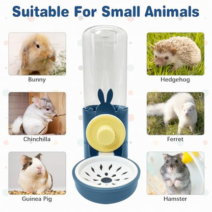 kathson Rabbit Water Dispenser for Cage 17 Oz Hanging Guinea Pig Water Bottle No Drip Gravity Automatic Bunny Water Bottle No Leak Small Animal Water Bottle for Chinchilla Ferret Hamster (Dark Blue) - color: Dark Blue