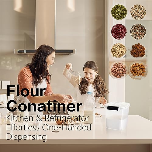 Flour Container - Rice Dispenser 10lbs/5kg/5.3qt Food Cereal Container Bins with Measuring Cup for Household Pantry Organization (10lbs) - color: 5KG