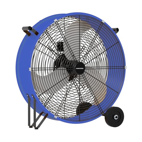 30" Industrial Drum Fan, 14000 CFM Ultra High-Velocity Floor Fan | 3-Speed Control, 360° Tilt, Heavy-Duty Metal, UL Listed, Built-In Wheels for Warehouse, Workshop, Garage & shop Use, Blue - color: Blue, size: 30 Inch