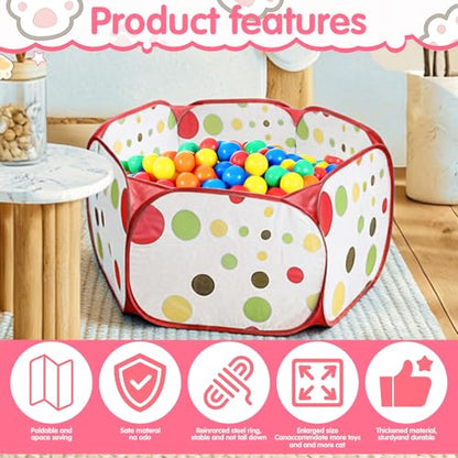 Cat Ball Pit, Pop Up Ball Pits Tent，Cat Enrichment Toys，Suitable for Indoor and Outdoor Activities (39.37inches in Diameter,No Ball Included) (Red) - color: Red