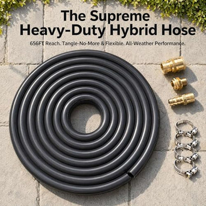 Irrigation Tubing 3/8 Inch 656FT, Self Sinking Weighted Pond Aerator Hose, Heavy Duty Drip Irrigation Tubing for Extreme Weather Lake Aeration - size: 656 Feet