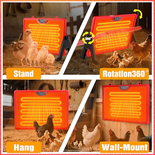 Chicken Coop Heater, Chicken Heater for Chicken Coop Accessories, Double Sided Brooder Plate for Chicks Timers and Thermostat, Chicken Heater for Coop, Chick Brooder Heating Plate UL-Compliant