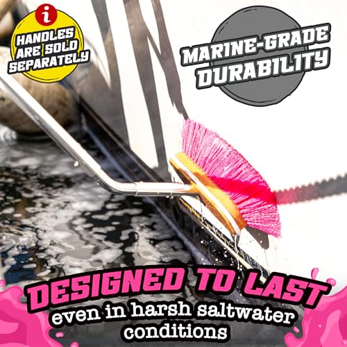 Salty Captain Hard Bristle Boat Deck Brush – Heavy-Duty Cleaning for Grime, Stains & Salt Build-Up – Durable Marine-Grade Design - style: Brush Hard (Pole not included)