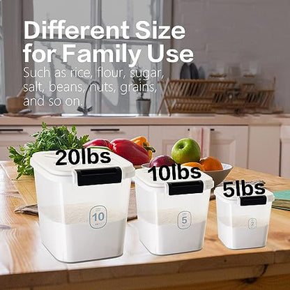 Flour Container - Rice Dispenser 10lbs/5kg/5.3qt Food Cereal Container Bins with Measuring Cup for Household Pantry Organization (10lbs) - color: 5KG