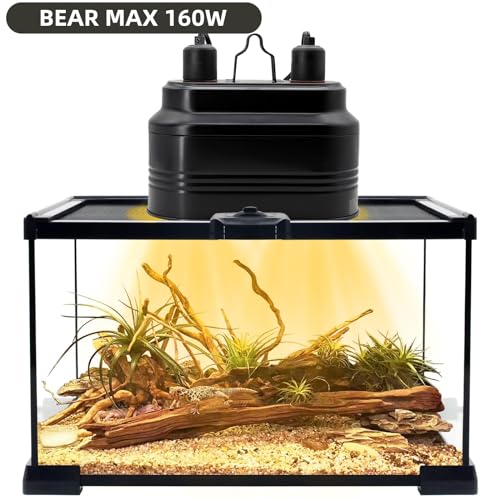 MECESOR Dual Reptile Lamp Fixture with Independent Switches, UVB & Basking Bulb Holder for Glass Terrarium Habitat - Reptile Light Fixture for Bearded Dragons,Turtles,Snakes & Lizards - style: Separate Switches