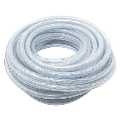 Gloxco Clear Braided PVC Tubing, Food Grade, Heavy Duty Reinforced Hose, 1/2" ID, 100 Ft Length - size: 1/2" x 100 Ft