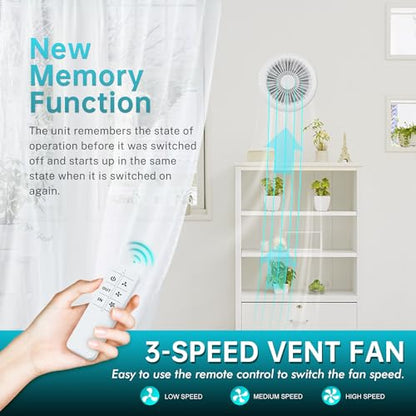 HG Power 6 Inch Reversible Bathroom Exhaust Fan with Remote Control, 3-Speed, 2-in-1 Intake & Exhaust, Low Noise Window Fan with Mesh Screen for Wall Ceiling Garage Basement Office Home, White - color: 6" - Two Way