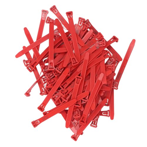 Rengue Numbered Chicken Leg Bands, Easy Apply Poultry Identification Rings, 100 Pieces for Ducks, Chicks, Geese, and Pigeons Numbered Chicken Leg Bands, PP Material, Nan Gardening (Red) - color: Red