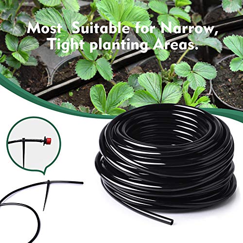 Bonviee 50ft 1/4" Drip Irrigation Tubing – Flexible, Durable Hose, Compatible with 1/4 inch Barbed Tee, Micro-Emitters & Misters, Easy Install for Home Garden Repair - size: 1/4"-50FT
