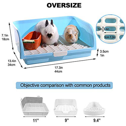 Guinea Pig Playpen with Cover, Bunny Playpen with Top & Large Rabbit Litter Box, Small Animal Potty Trainer