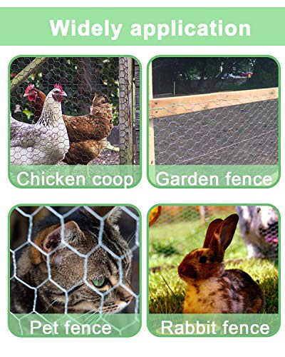 Garden Poultry Chicken Wire Netting - 36 '' × 25 ' Garden Fence Animal Barrier, Chicken Wire for Crafts, 1 inch Mesh Poultry Netting Fence, Pet/Rabbit/Chicken Wire Fencing - size: 36 inchx25 Ft