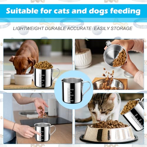 Dog Food Scoop 2 Cup,304 Stainless Steel Measuring Cups with Handle Pet Food Scoop Cup Measuring Scoop for Dogs, Cats, Birds & Rabbits – Ideal for Dry Food & Treats (2 Cup) - size: 2 cup