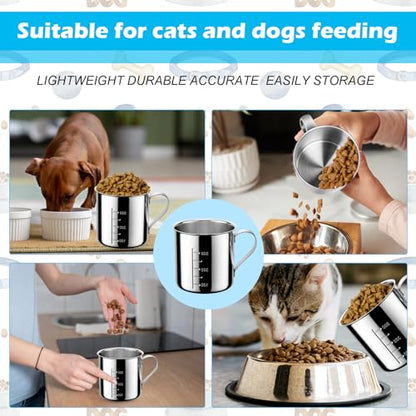 Dog Food Scoop 2 Cup,304 Stainless Steel Measuring Cups with Handle Pet Food Scoop Cup Measuring Scoop for Dogs, Cats, Birds & Rabbits – Ideal for Dry Food & Treats (2 Cup) - size: 2 cup