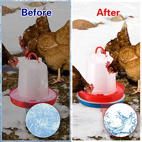 Heated Chicken Waterer Poultry Water Heater Warmer Base Heated 110v Chicken Water Heater Electric for Winter Deicer Poultry Founts Coop Accessories with 59 Inch Cord(Small, 32W) - size: Small, 32W