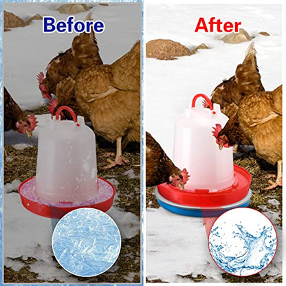 Heated Chicken Waterer Poultry Water Heater Warmer Base Heated 110v Chicken Water Heater Electric for Winter Deicer Poultry Founts Coop Accessories with 59 Inch Cord(Small, 32W) - size: Small, 32W