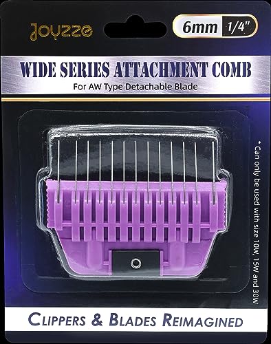 A Series Wide 6mm 1/4" Metal Comb, Dog Grooming Blades for Smooth Coat, Professional, Durable, Precise, Compatible with A Series Clippers - size: A Series Wide 6mm (1/4") Metal Comb